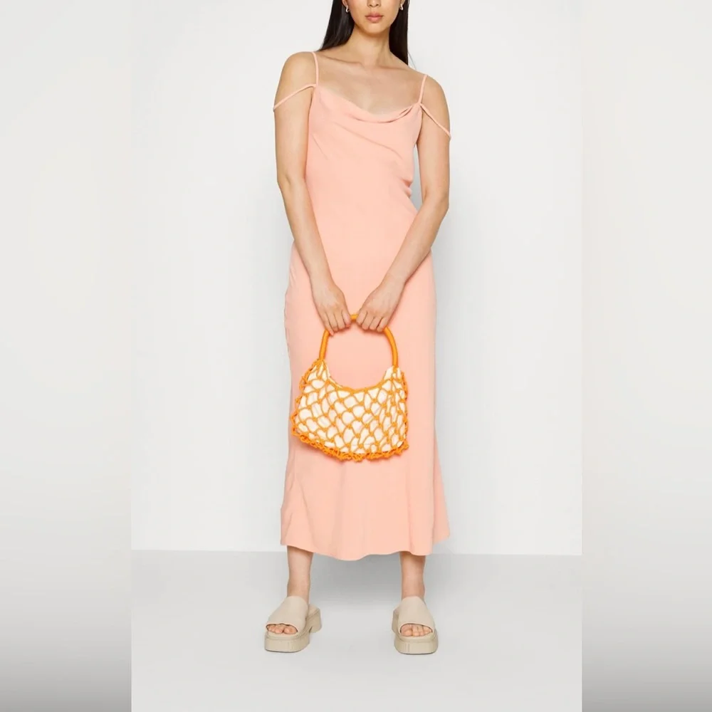 NWT Abercrombie & Fitch Cowl Neck Maxi Dress in Blooming Dahlia